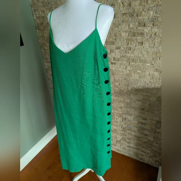 Mara Hoffman Heidi Organic Linen Midi Dress Green Sustainable Eco Designer Med - Picture 3 of 14